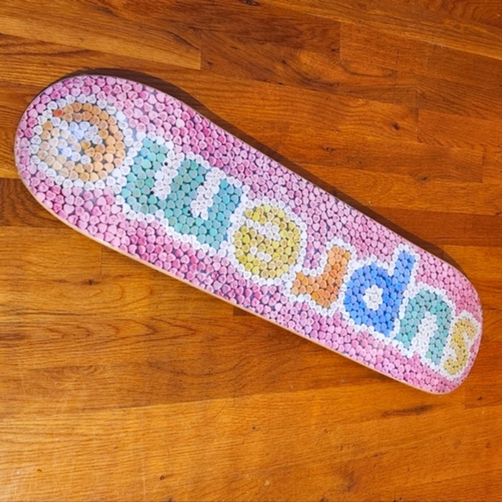 SUPREME Pink Candy Hearts Skateboard